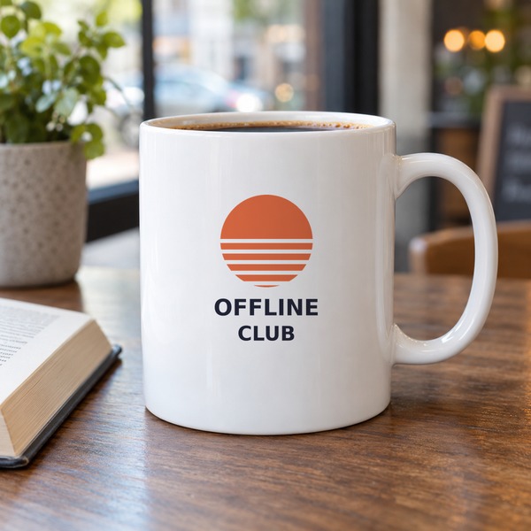 Sample artwork on coffee mug