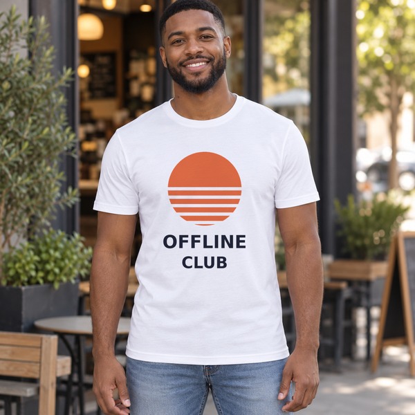 Sample artwork on a T-shirt in the Cafe tee lifestyle scene